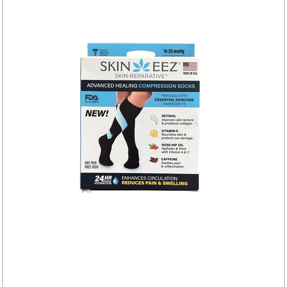 Skin-EEZ | UNISEX Advanced Healing Compression Knee-High Socks Black | L XL